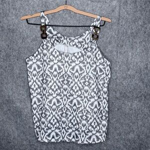 NWT Noracora Grey/White Sleeveless‎ Tank Top- Sz S